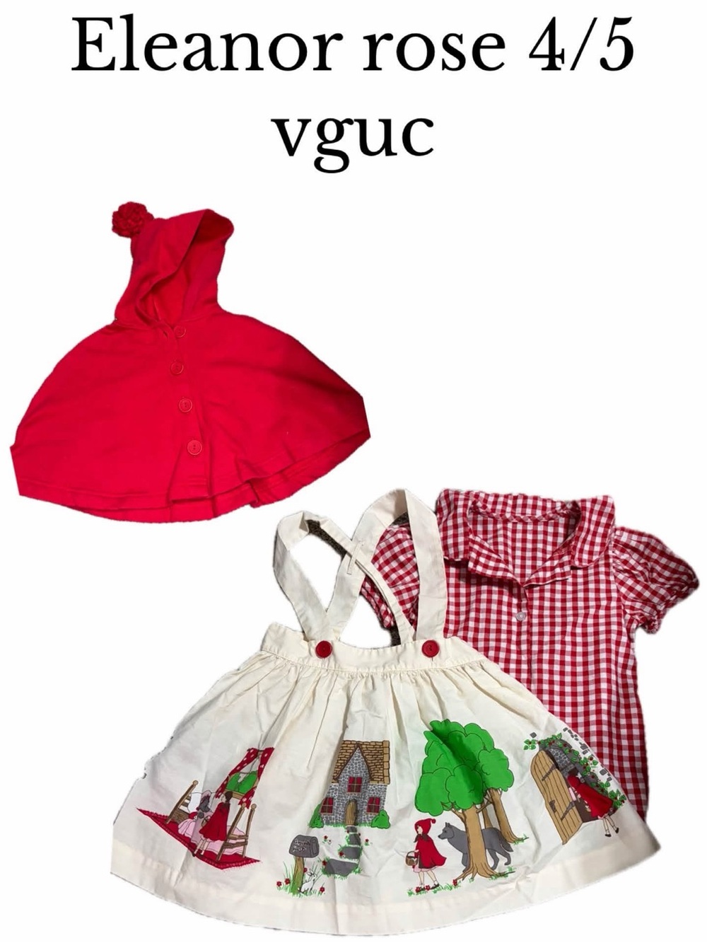 Eleanor rose little red riding hood bundle dress cape & shirt